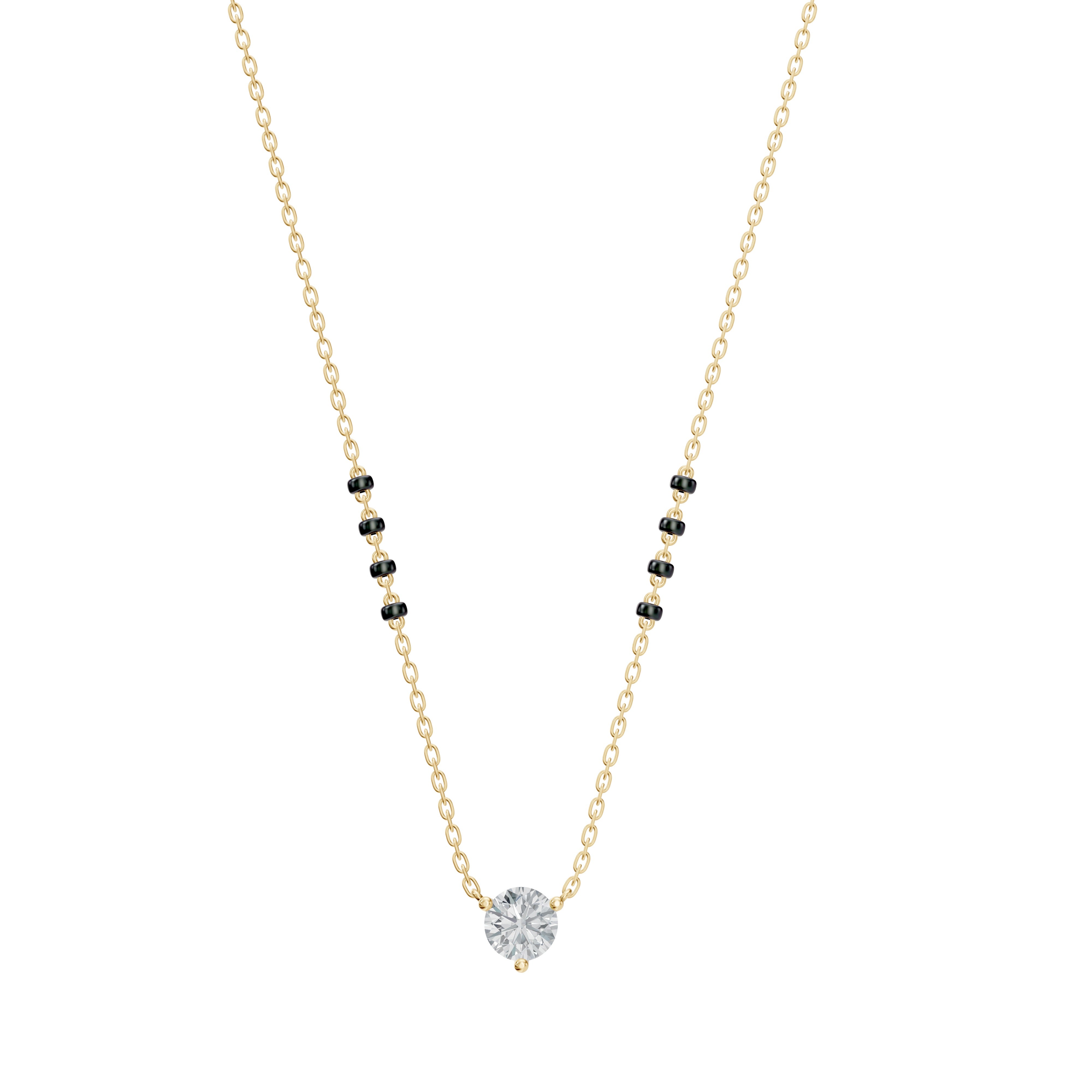Anahi Mangalsutra 18K Gold Round Lab Diamond Necklace – Modern
