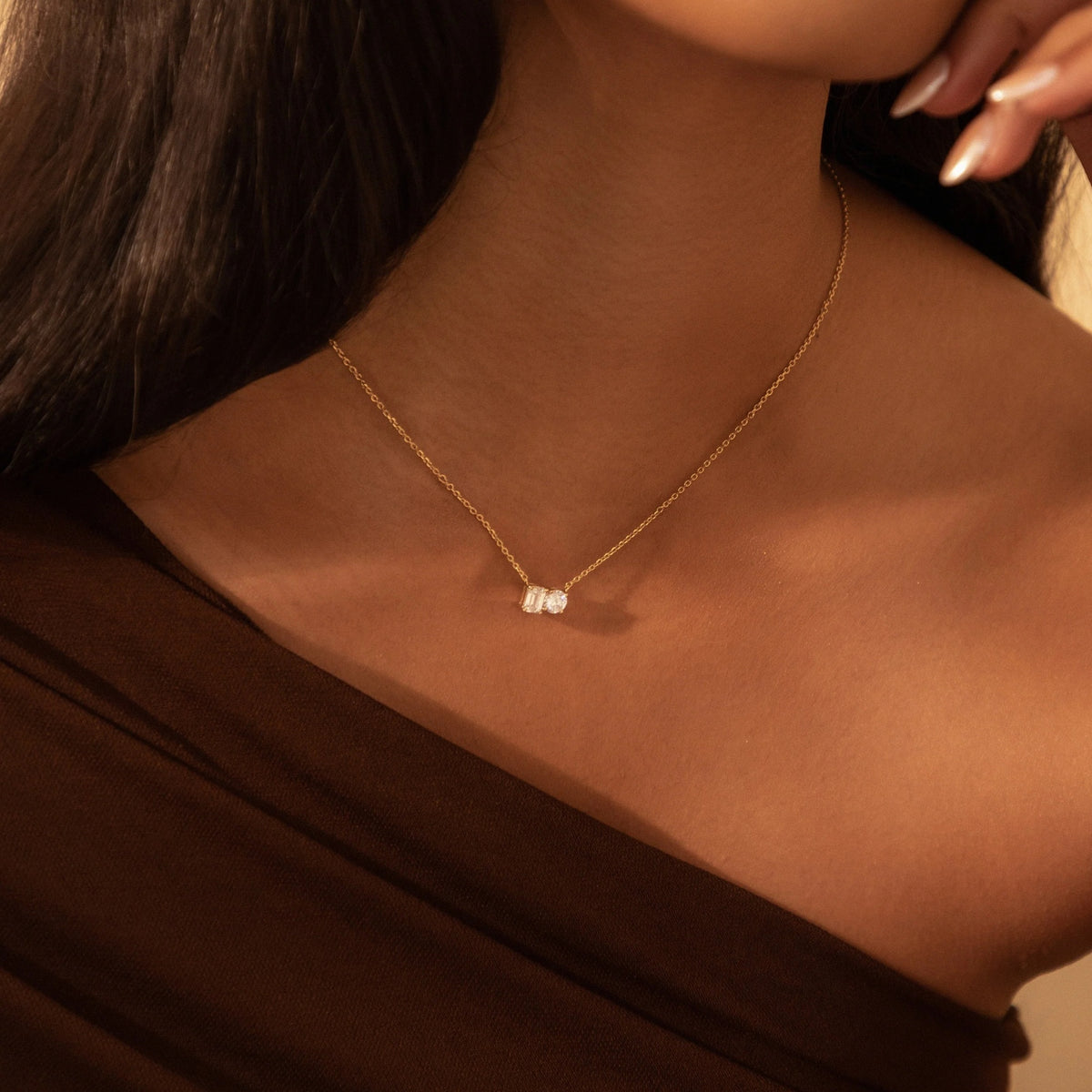 Kira Necklace on model