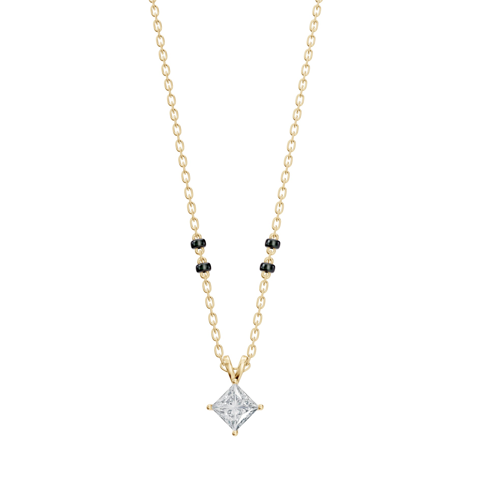 Zara Mangalsutra 18K Gold Princess Lab Diamond Necklace