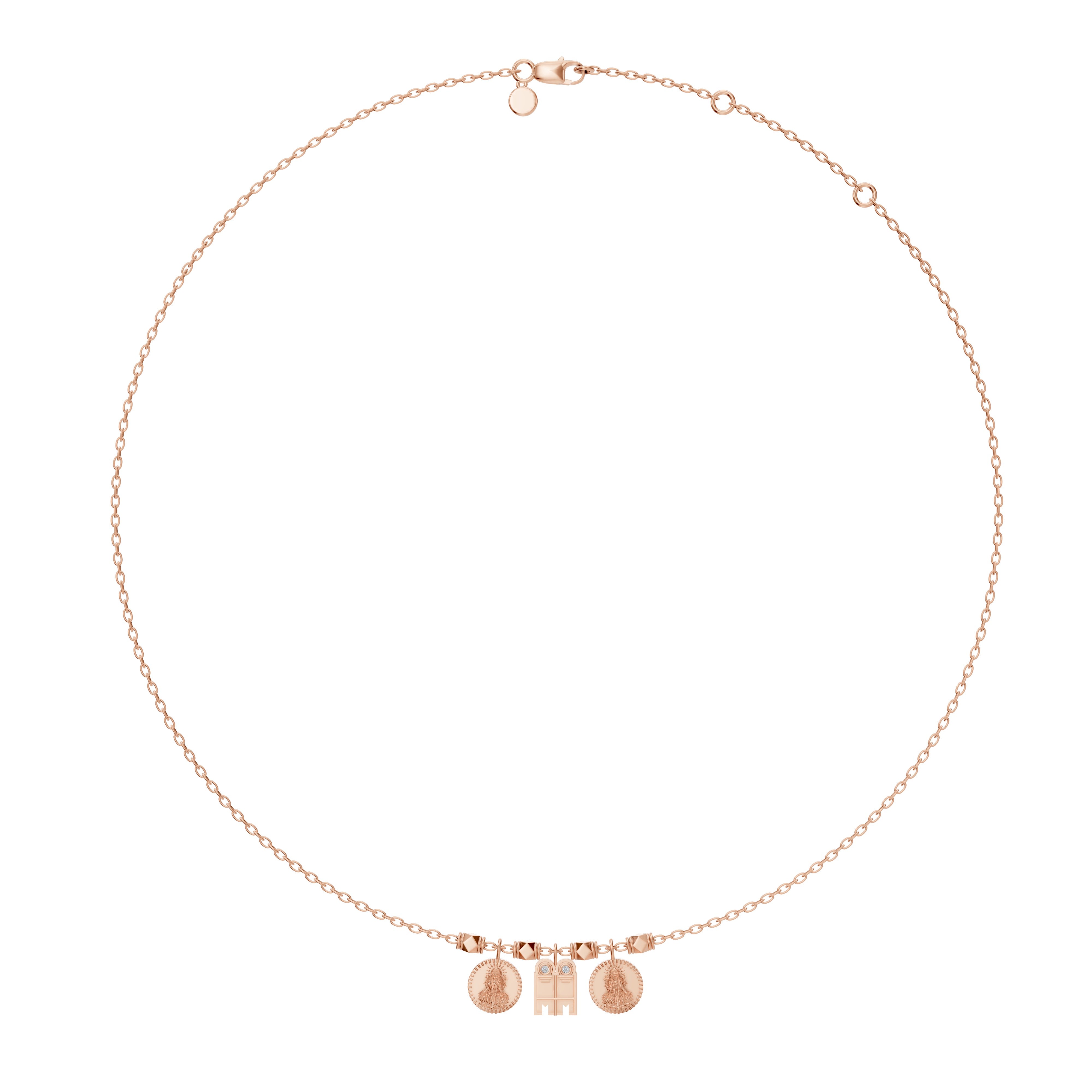 Highlight image of the Modern Mangal Sriya Mangalayam rose gold mangalsutra, blending traditional Tamil motifs with a warm modern twist.