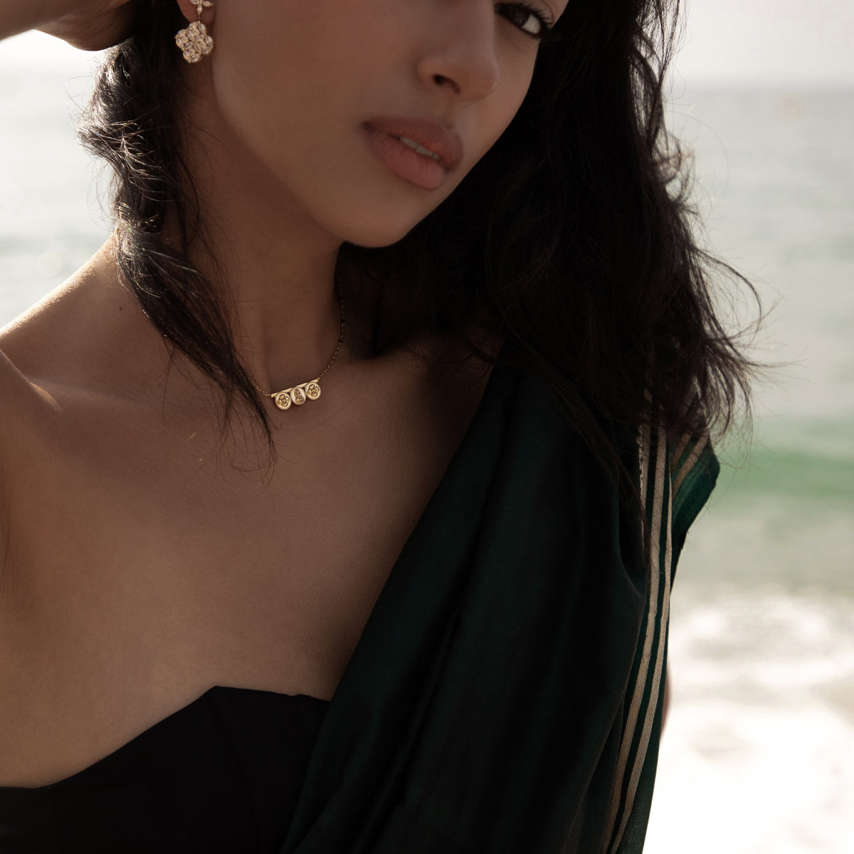 With a sari