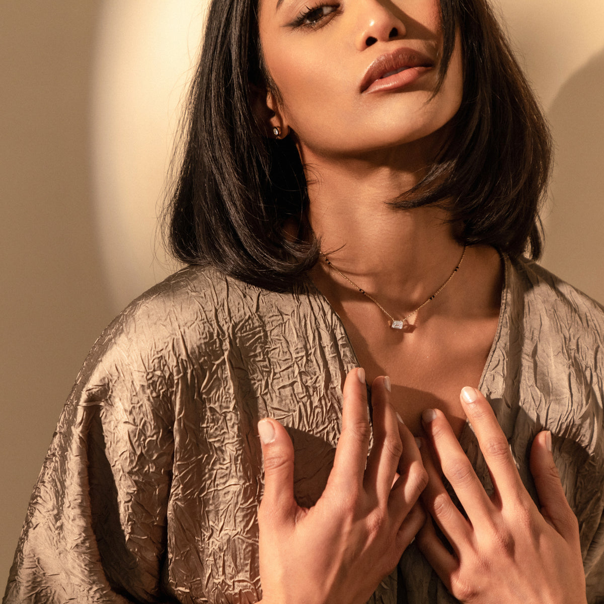 Model wearing the Karishma Mangalsutra, look 4