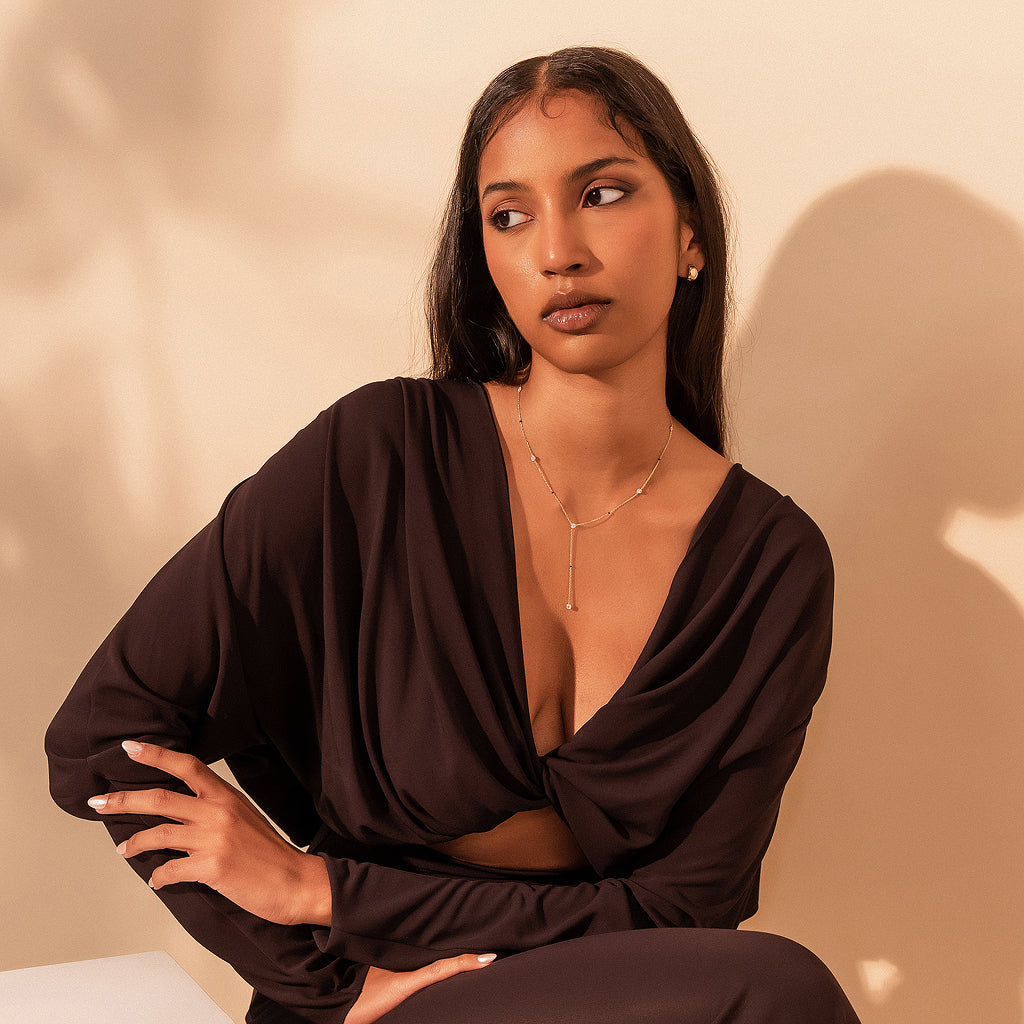 Model wearing the Mila Mangalsutra