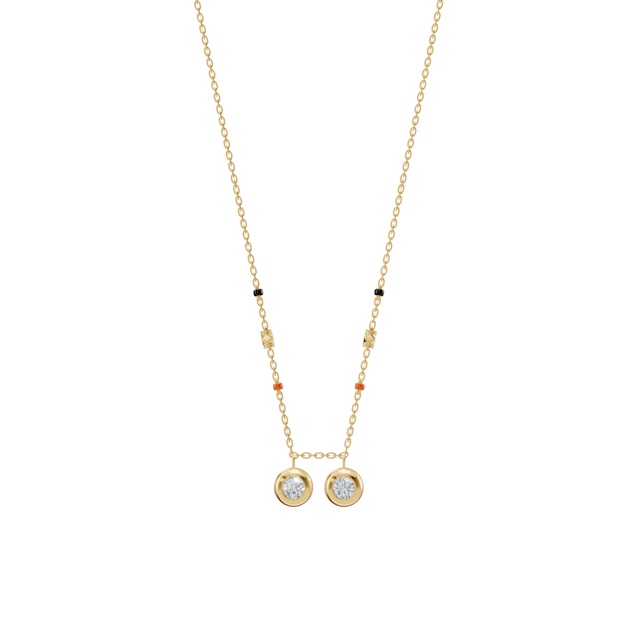 Neha Thaali in 18-karat yellow gold with a reversible Telugu bottu thaali, front view, view 2