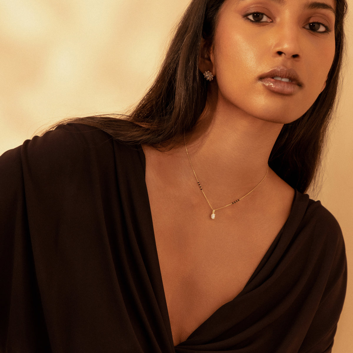 Model wearing the Nimi Mangalsutra, look 3