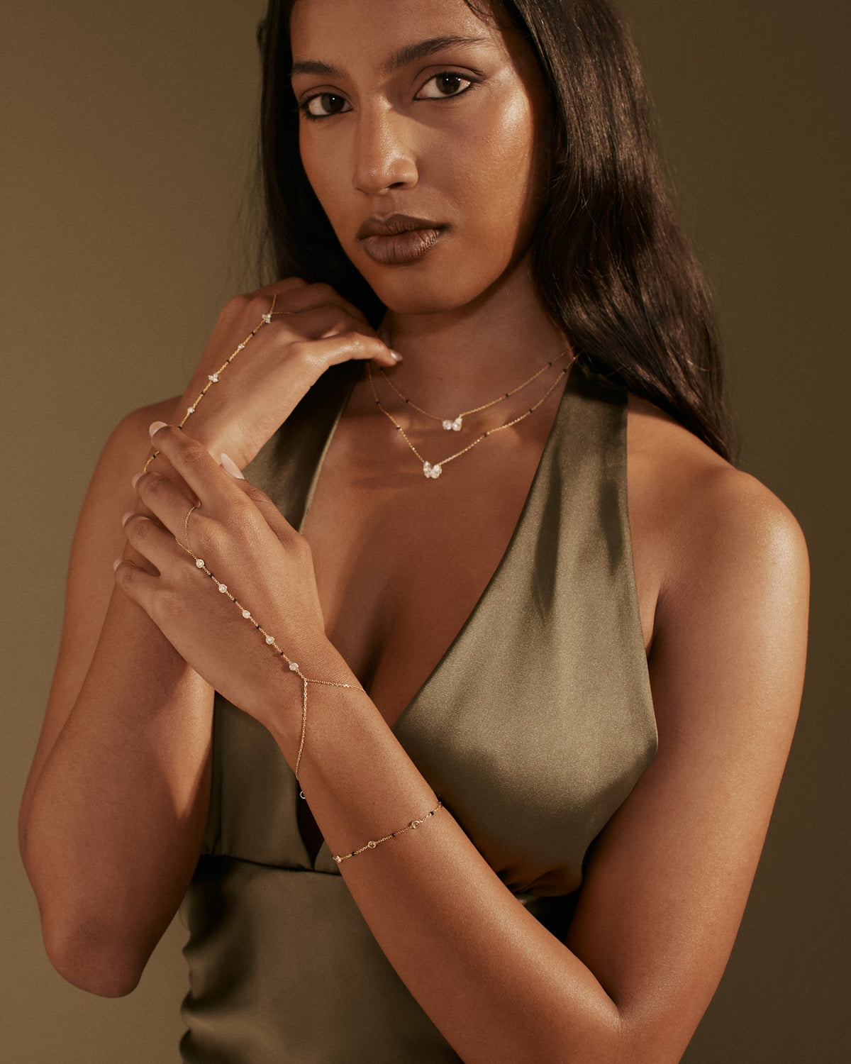 With a hand chain