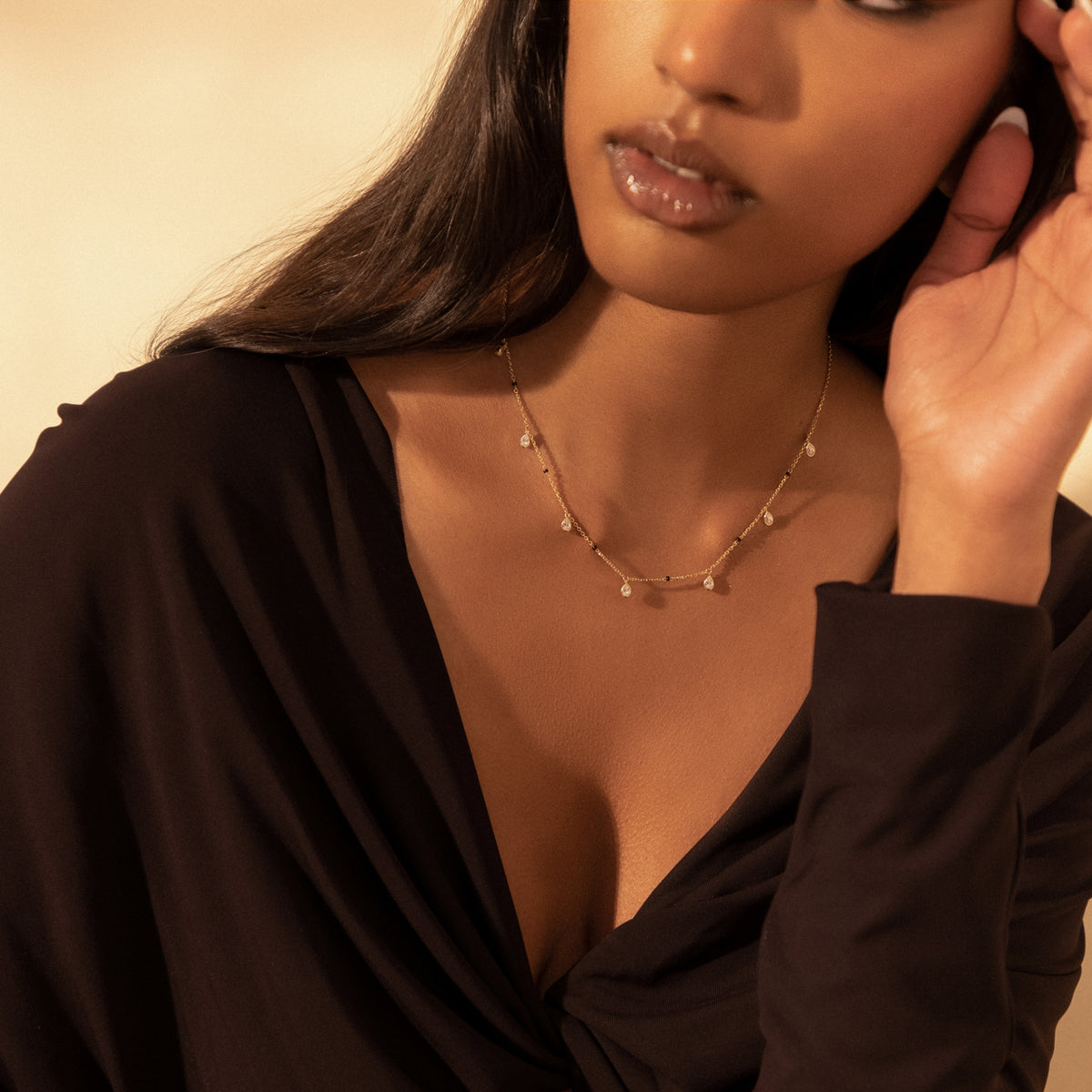 Model wearing the Shivani Mangalsutra, look 4