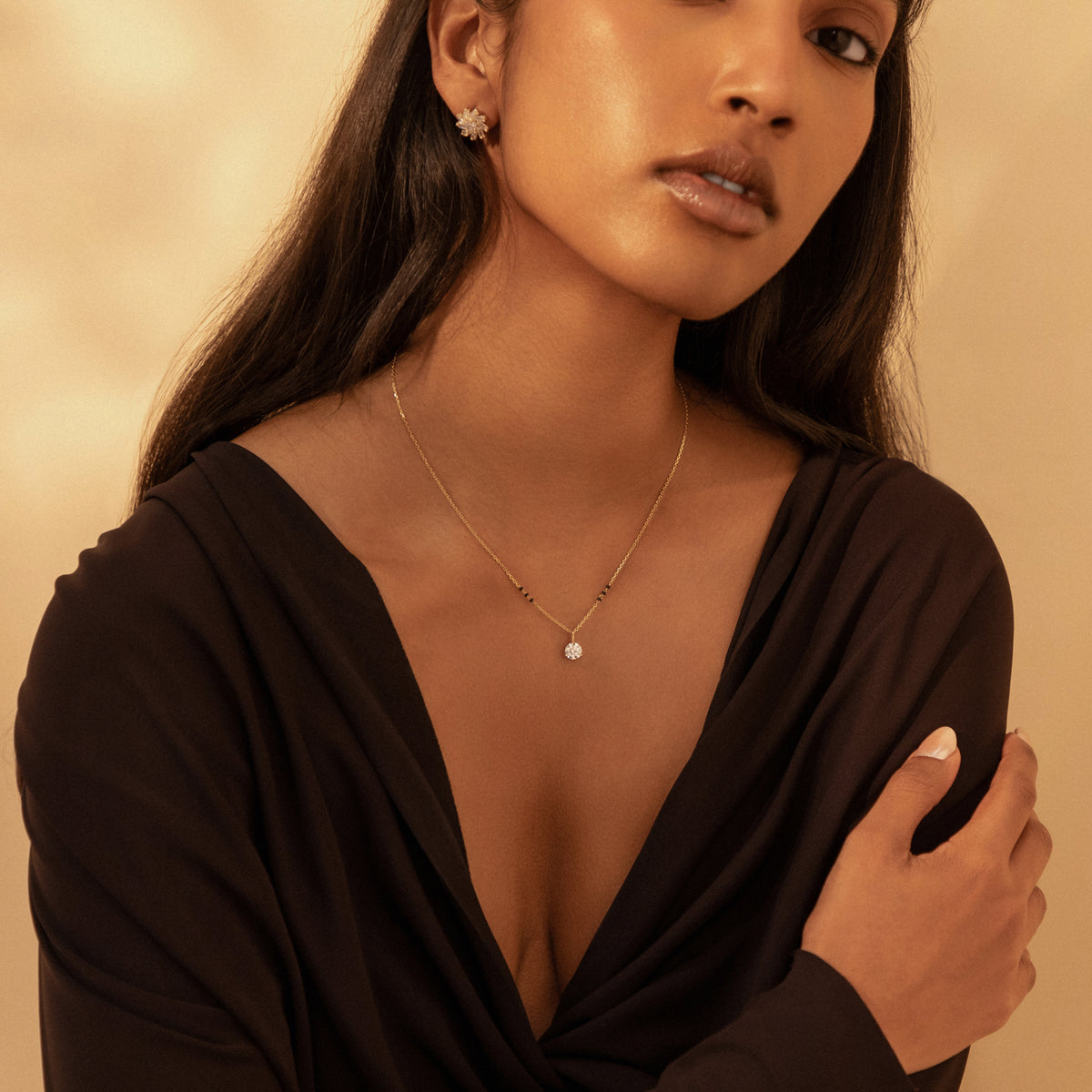 Model wearing the Sohini Mangalsutra, look 4