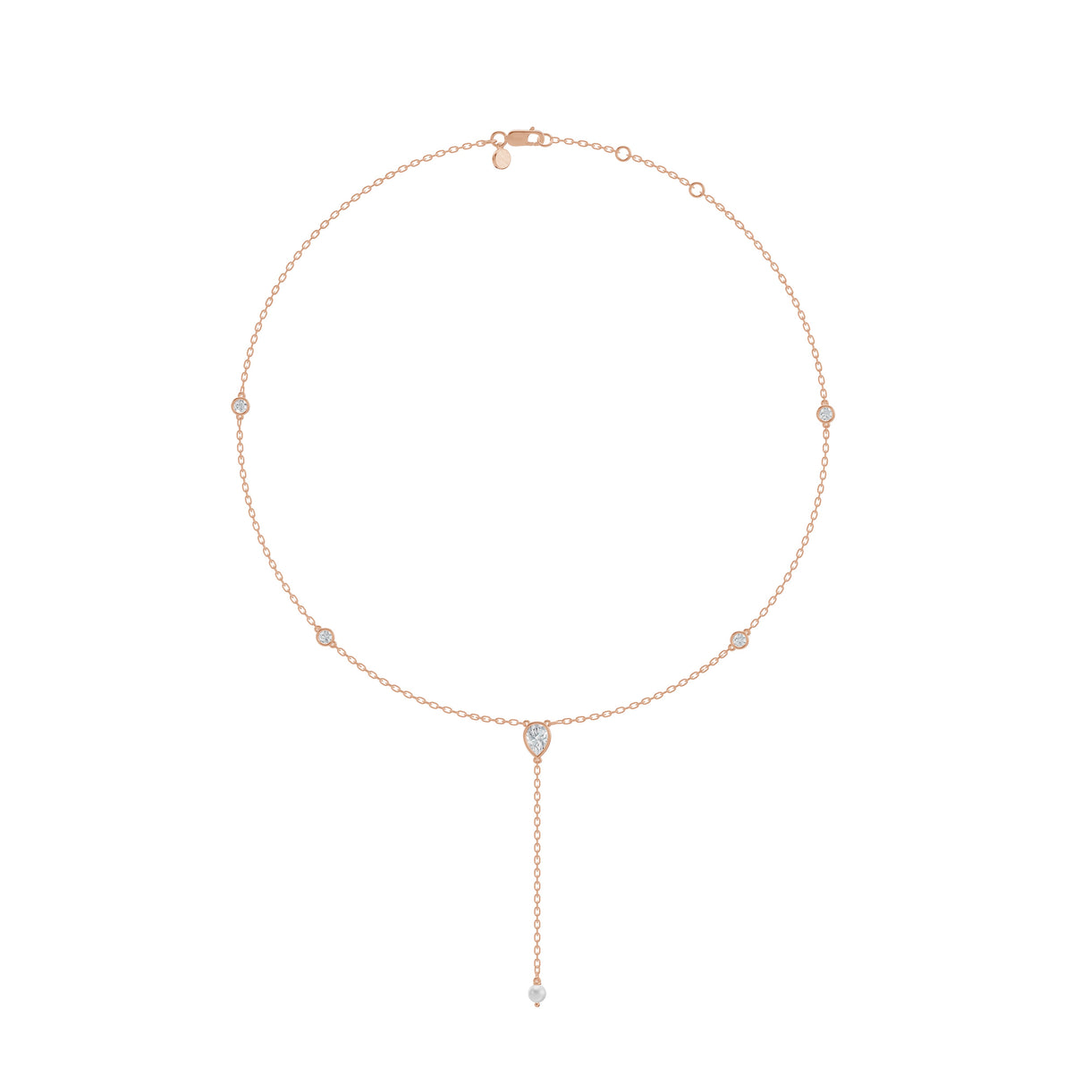 Full-length view of the Soraya Necklace in 18K rose gold
