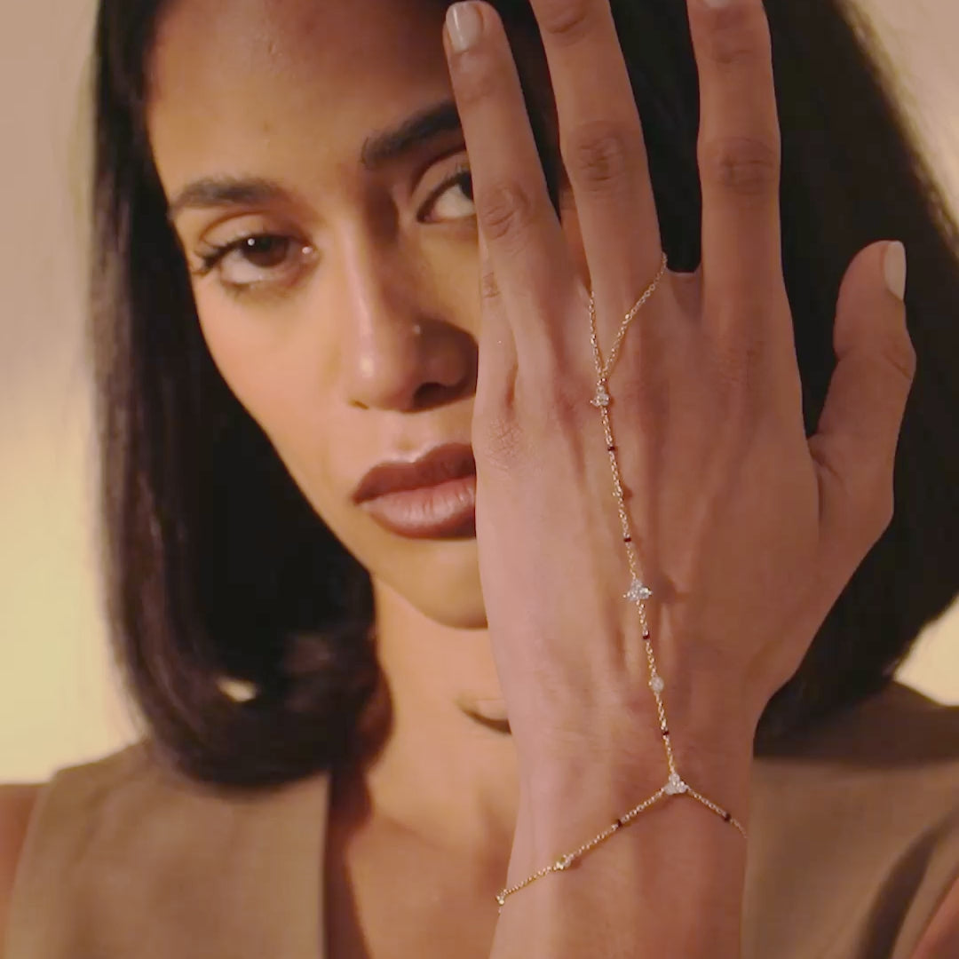 Video of the Heartstring Handchain Mangalsutra worn by a model